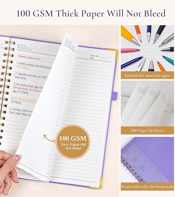 Hardcover Spiral Notebook Journal 8.5” x 11”, A4 Large Leather Notebooks - Image 5