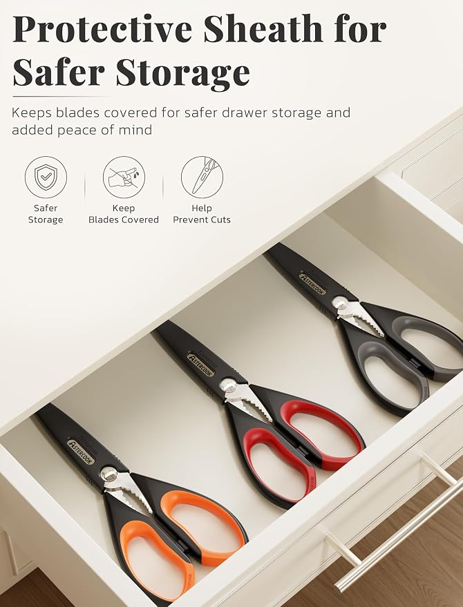 Astercook Kitchen Scissors 3 Pack, Heavy Duty All Purpose Kitchen Shears - Image 7