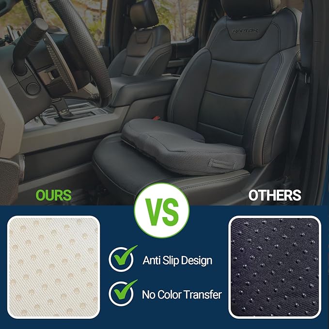 Gel Seat Cushion – Office Chair Cushion – Non-Slip Gel Memory Foam Coccyx Cushion for Tailbone Pain - Desk Chair Car Seat Cushion Driving - Sciatica Back Pain Relief, Mesh, Grey-DeskLoop Office