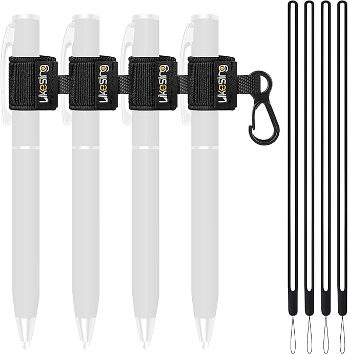 Likesing Pen Holder for Lanyard, 4 Set Elastic Retractable Pencil Holder by Makelifethewayyoulike
