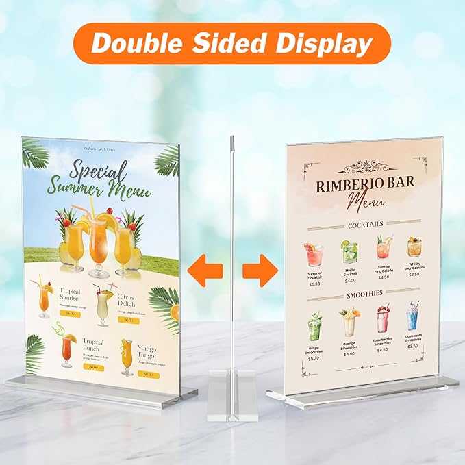 6 Pack Acrylic Sign Holder 8.5 x 11 Inches, Vertical Flyer Display Stand - Image 3