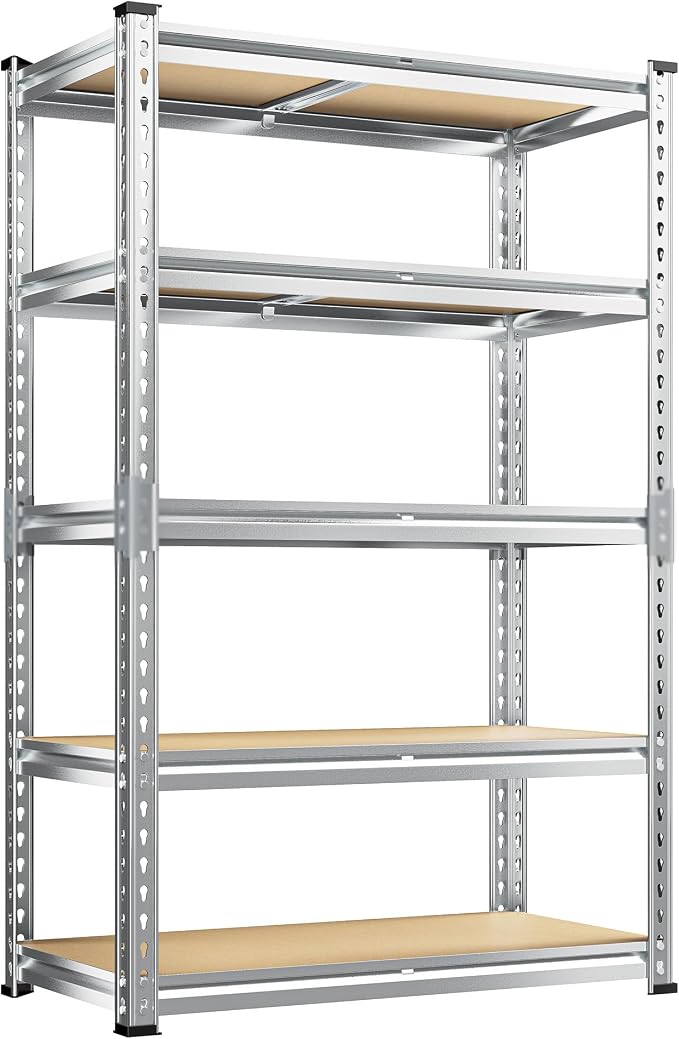 REIBII Garage Shelving, 5 Tier Storage Shelves Load 2400LBS, Adjustable Garage - Image 9