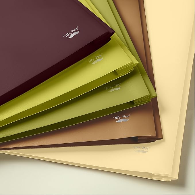 Mr. Pen- Plastic Folders with Pockets and Prongs, 5 Pack, Letter Size | Dark - Image 6