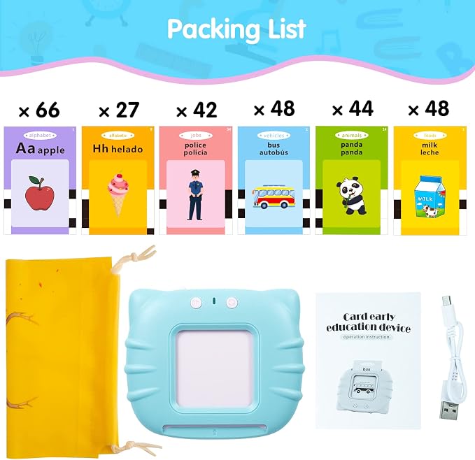 QuTZ ABC Learning Flash Cards for Toddlers 2-4 Bilingual Spanish English - Image 7