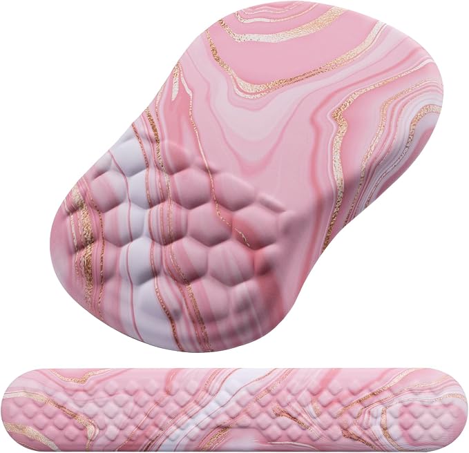 Mouse Pad Wrist Support, Laokiiy 2 in1 Keyboard Wrist Rest+ Ergonomic Mouse Pad by Laokiiy