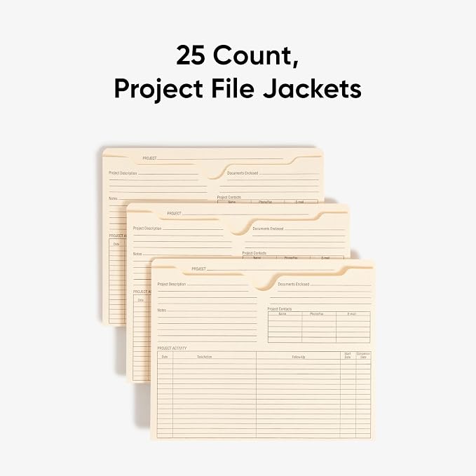 Smead Project File Jackets, Reinforced Straight-Cut Tabs, Preprinted Front - Image 3