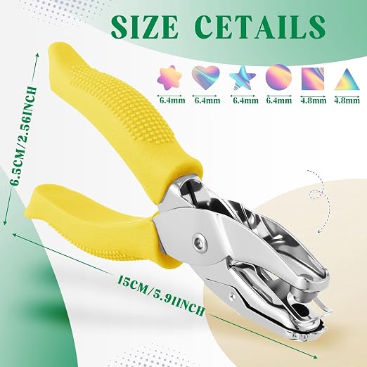 Lothee 6 Pcs Hole Punch Shapes Single Hole Paper Punchers - Image 2