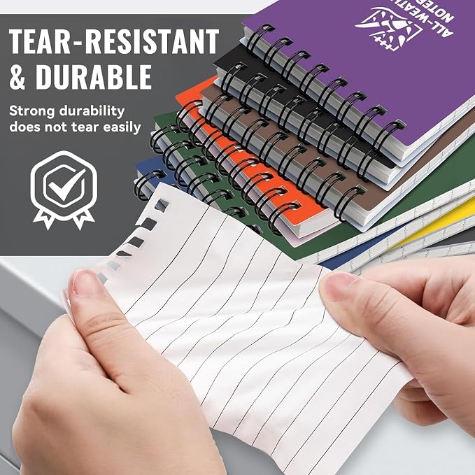 POPYOLA 8 Pack Waterproof Notebook, Weatherproof Pocket Notebook - Image 5