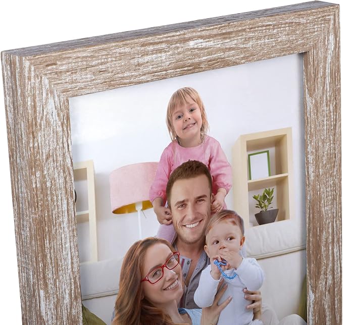 Giftgarden 5x7 Picture Frame Distressed Beige White Set of 12 - Image 7