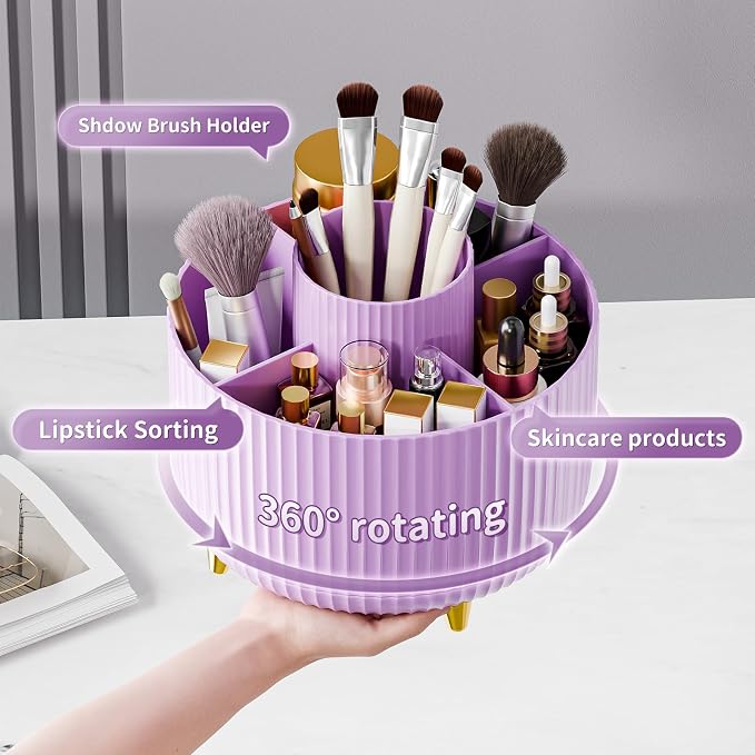 fanado 360° Rotate Makeup Brush Holder Organizer, Makeup Organizers Countertop - Image 2