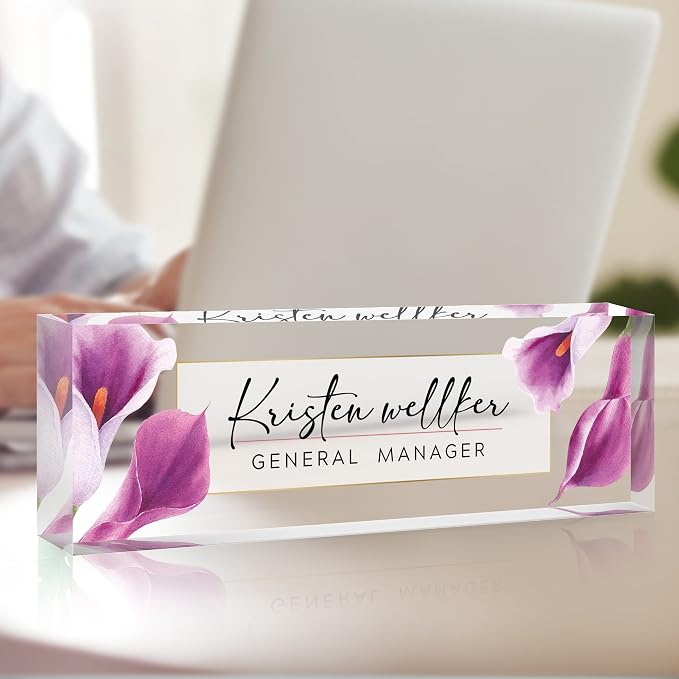 Desk Name Plate Personalized, Premium Clear Acrylic Desk Name Plate, - Image 7