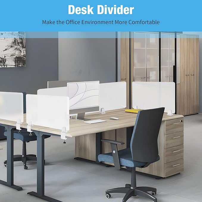 Desk Divider 4 Pcs Desk Privacy Panel 47.2''L x 15.8W'' Office Partitions - Image 4