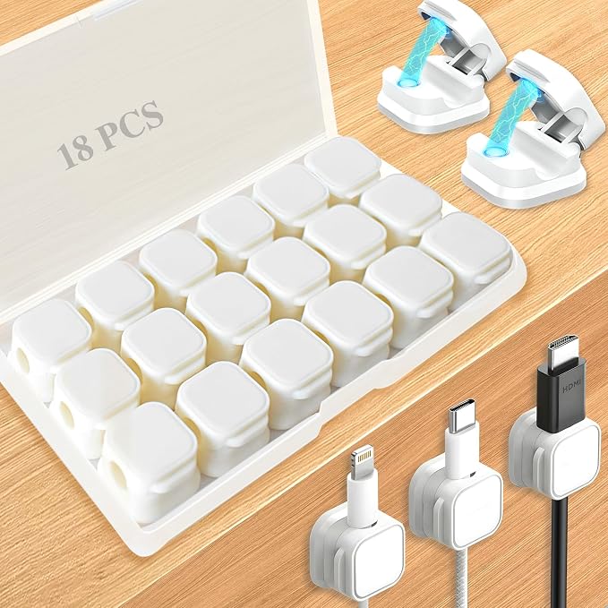 18 Pack Cord Organizer Holder, Magnetic Cable Clips Management, Easy Adhesive by Unknown