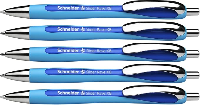 Schneider Slider Rave XB Ballpoint Pens, Refillable + Retractable, 1.4 mm by Schneider