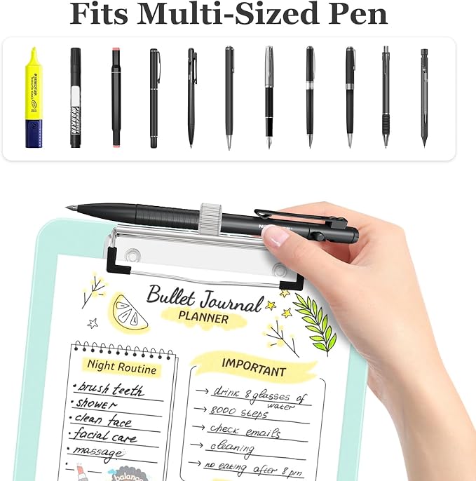 Piasoenc Small Clipboard with Storage, Clip Board with Pen Holder, School & - Image 3