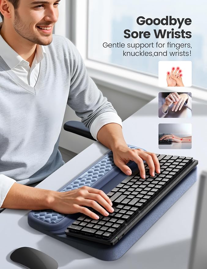 Vaydeer Wrist Rest with Keyboard Stand, Computer Wrist Support Pad, Ergonomic - Image 2
