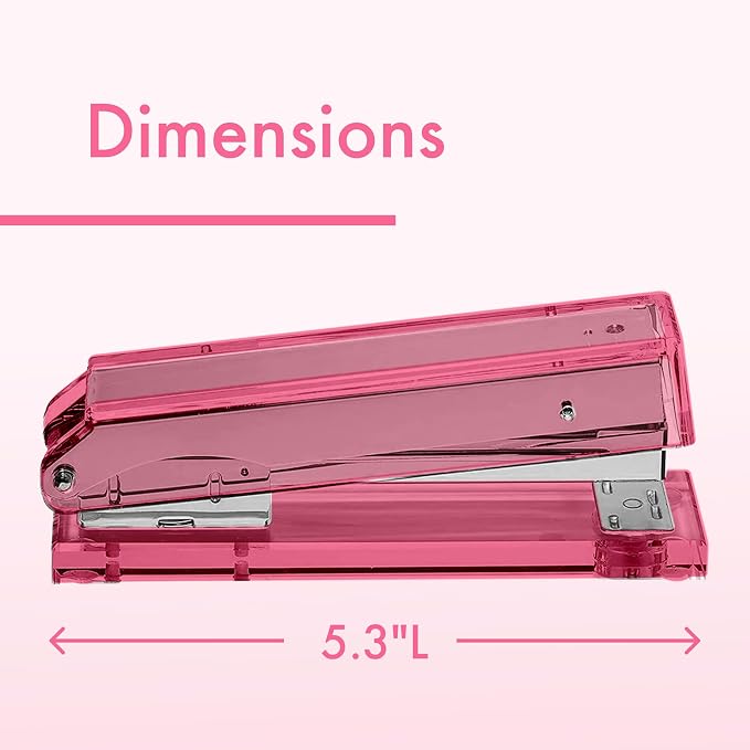 OfficeGoods Acrylic Stapler – Aesthetic & Durable Pink Desk Staple - Image 4