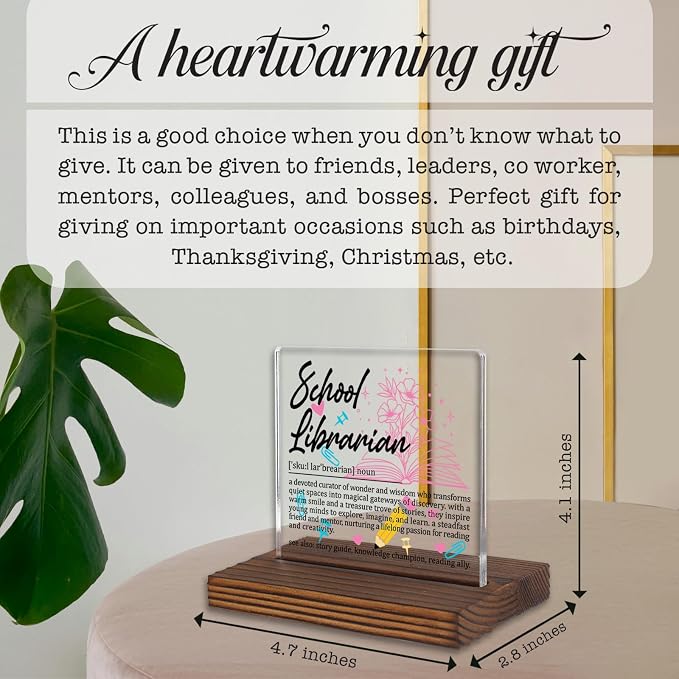 School Librarian Gifts, Thank You Desk Sign - Image 4