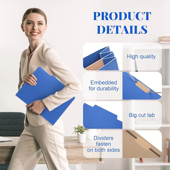 Skyygemm 12 Pcs Classification Folders 3 Pocket Dividers Letter Size Employee - Image 5