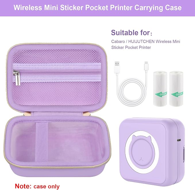 Elonbo Carrying Case for HUIJUTCHEN/Cabaro Mini Photo Printer, Portable Pocket - Image 2