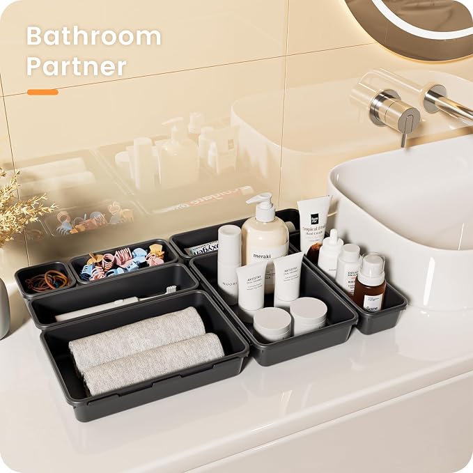 A-LuGei 【】 【】 Black Drawer Organizer, Makeup organizer - Image 2
