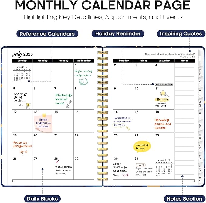 Planner 2026-2027, Academic Year Monthly and Weekly Calendar Planner, Jul 2026 - Image 2