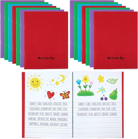 Henoyso 24 Pcs Primary Composition Notebook K-2 9 3/4 x 7 1/2 Inch Primary Journal, Back to School Supplies, Bulk Blank Writing Book for Kid to Write Draw Journal 60 Page Notebooks (Mixed Color)-DeskLoop Office