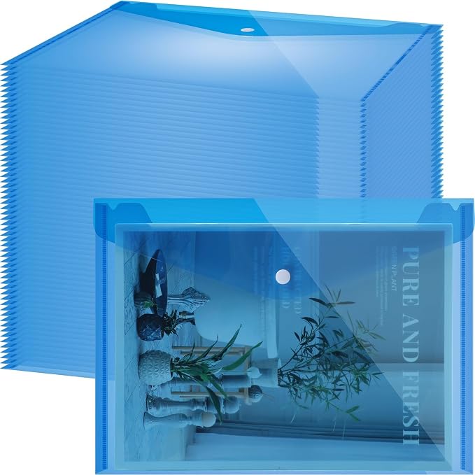 Zhehao 100 Pcs Clear Plastic Envelopes File Folders by Zhehao