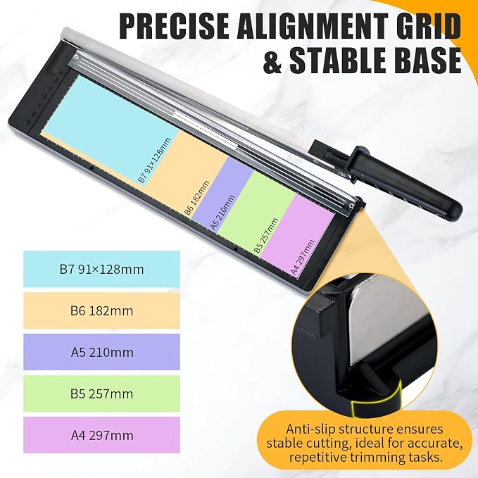 12“ Paper Cutter, 8 Sheet Capacity, Heavy Duty Paper Cutter - Image 3
