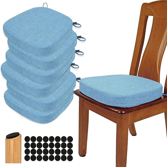 BUYUE Thickened 2.5" Dining Chair Cushions Set of 6, U-Shape High Density Foam by BUYUE