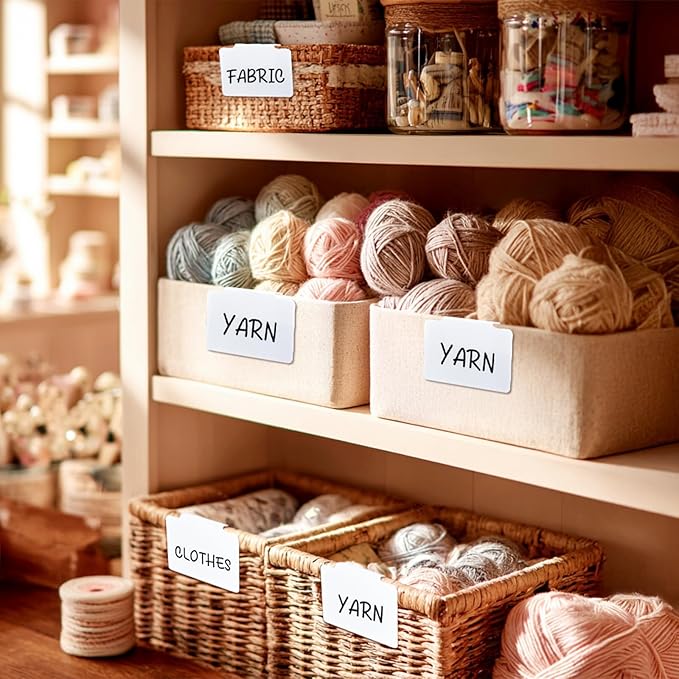 20pcs White Basket Labels Removable PVC Labels | Clip On - Image 5