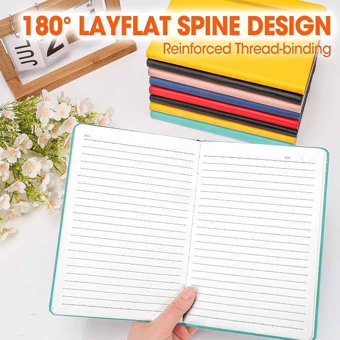 6 Pack Lined Journal Notebook for Work, 200 Pages, Medium 5.5" x 8.3", A5 - Image 5