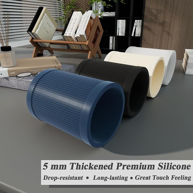HighHerz Aesthetic Pen Holder For Desk, Modern Silicone Pencil Holder, Stylish - Image 4