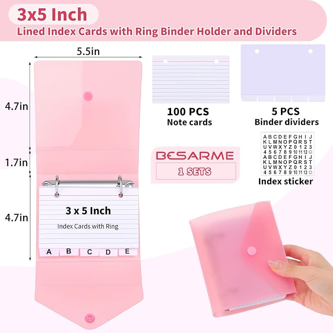 3x5 Index Card Holder Organizers Case Binder - Image 2