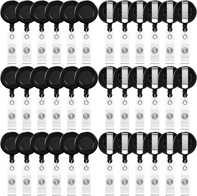 Zonon 100 Pcs Retractable Badge Reel Clips ID Card Holder Reel by Zonon