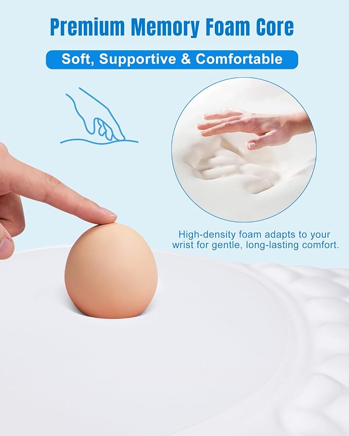Ergonomic Mouse Pad with Wrist Rest, Slope Design Memory Foam Support, Smooth - Image 3