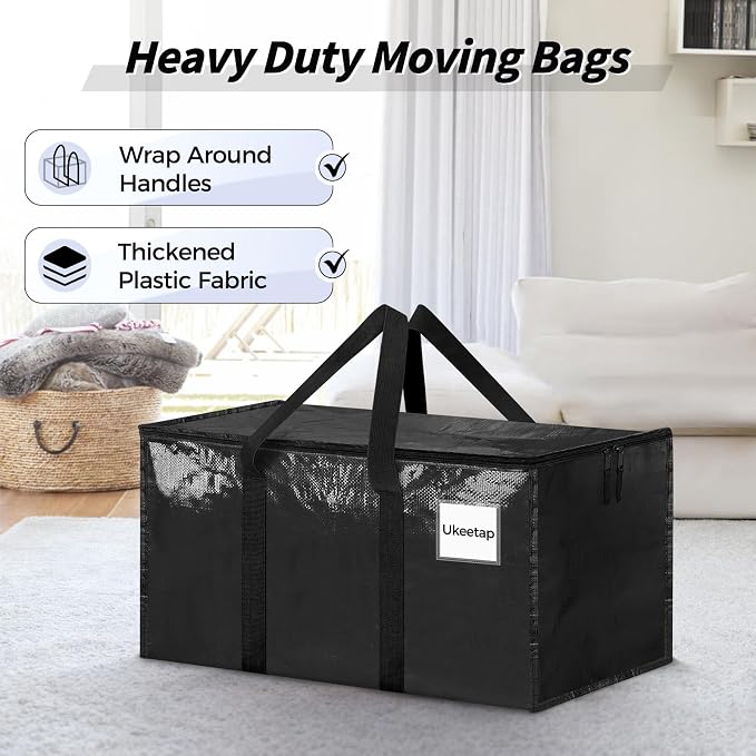 8 Pack Extra Large Heavy Duty Moving Bags, Reinforced Handles & Heavy-Duty - Image 4