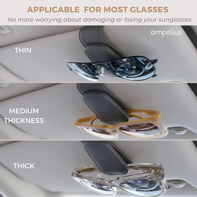 Magnetic Leather Sunglass Holder, Eyeglass Hanger Clip - Image 3