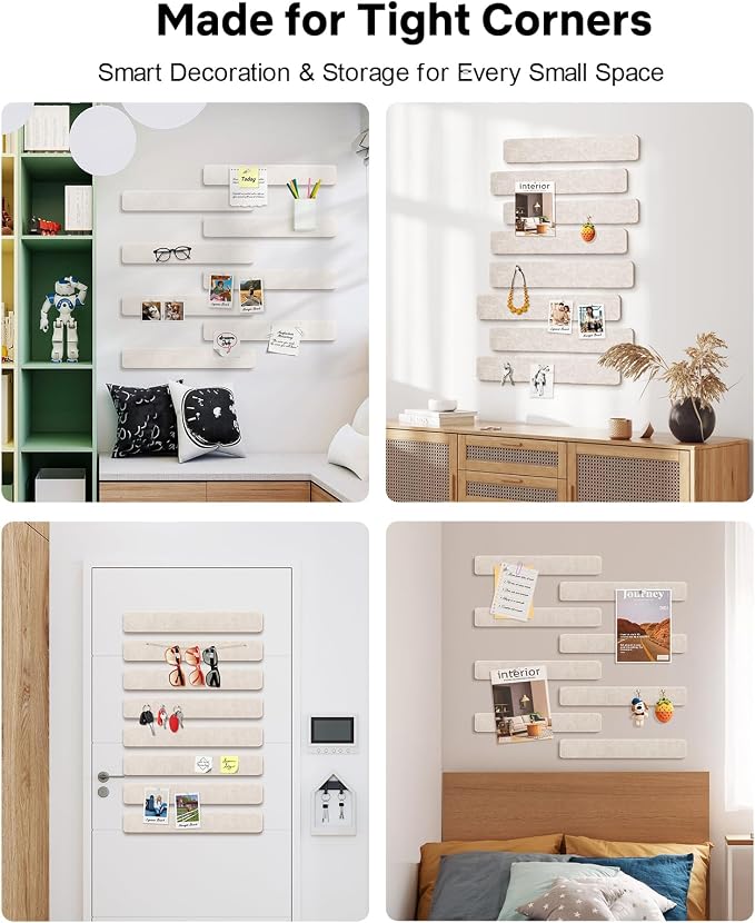 Small Cork Bulletin Board Tiles, Felt Wall Decor and Office Desk Accessories - Image 7