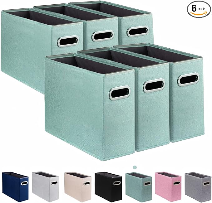 6 Pack Letter Size File Storage Box Collapsible，Fabric Hanging File Folders by ComfortKeeper