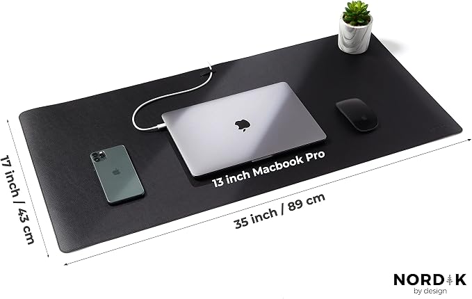 Nordik Leather Desk Mat Cable Organizer - Image 6