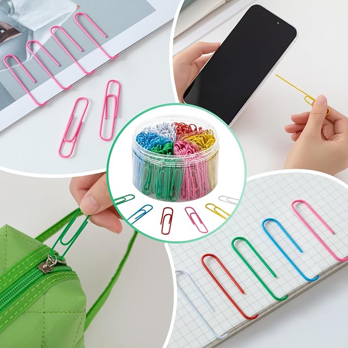 Paper Clips Colorful, Durable and Rustproof, Large Great - Image 4