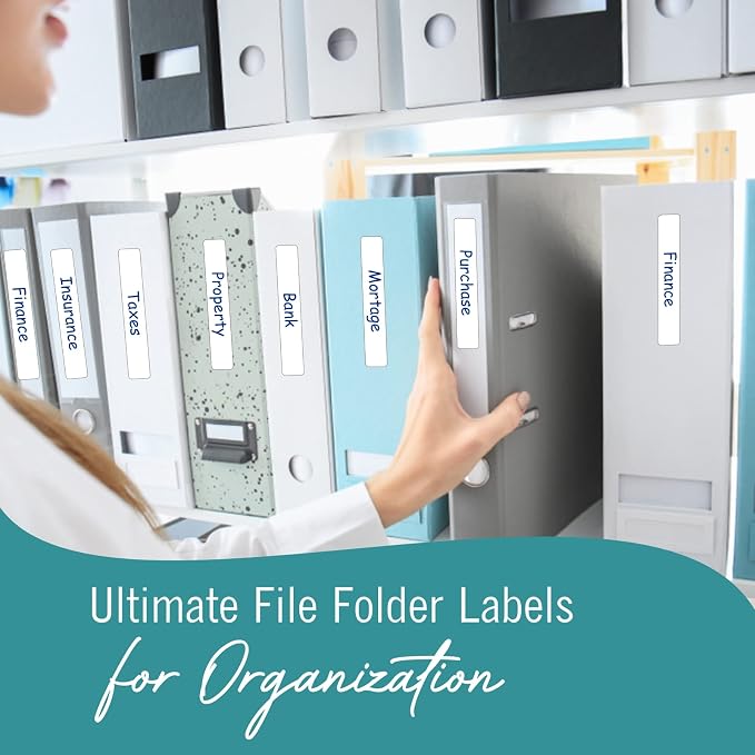 File Folder Labels 32 Sheets File Labels White Stickers a Total of 256 File - Image 7