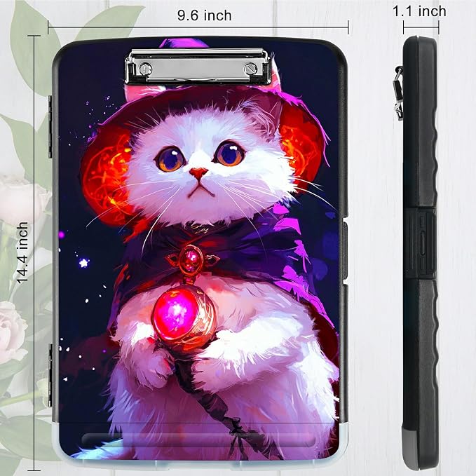 Purple White Cat A4 Clipboard - Image 3