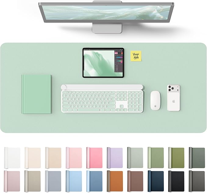 YSAGi Leather Desk Protector, Office Mat, Large Mouse Mat, Non-Slip PU Leather by YSAGi