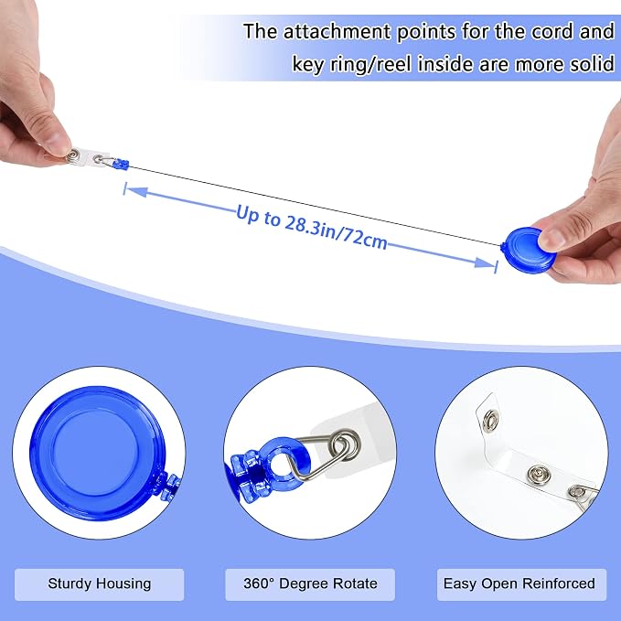 JANYUN 100 Pcs Badge Reels Retractable Badges Holder - Image 4