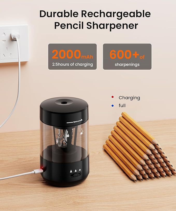Electric Pencil Sharpener for Classroom, Fully Automatic Pencil Sharpener for - Image 5