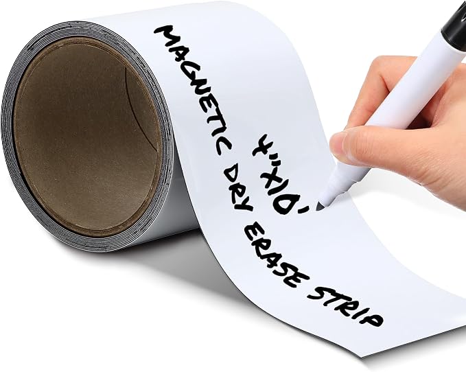 Houseables Magnetic Strip, Magnetic Tape Roll, Magnet Tape, 4 in x 10 FT by Houseables