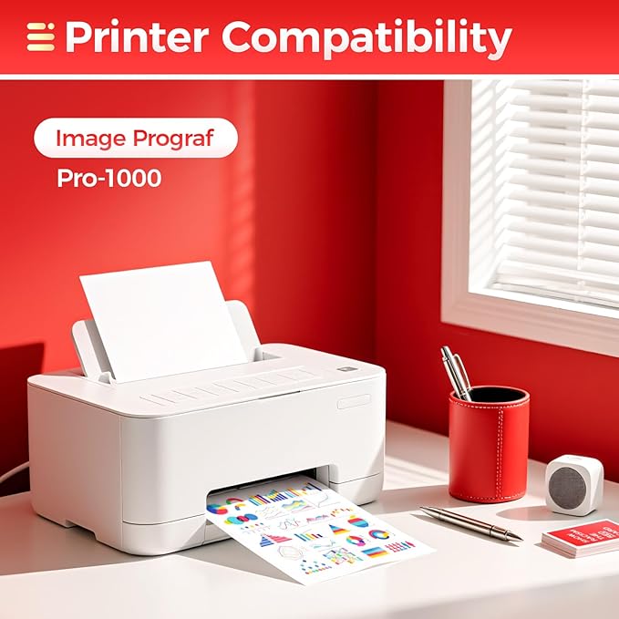 PFI-1000 Ink Tank set 12-Pack 80ml High Capacity with Chip Replacement for Canon PFI-1000 PFI1000 Ink Cartridges Compatible for Canon ImagePROGRAF PRO-1000 Printer Photographic Inkjet Color Twelve Ink-DeskLoop Office