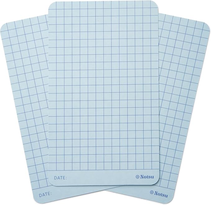 Notsu Graph Grid Colored Note Cards 3x5 inch, 40 ct | Graphing Vertical Color by Notsu